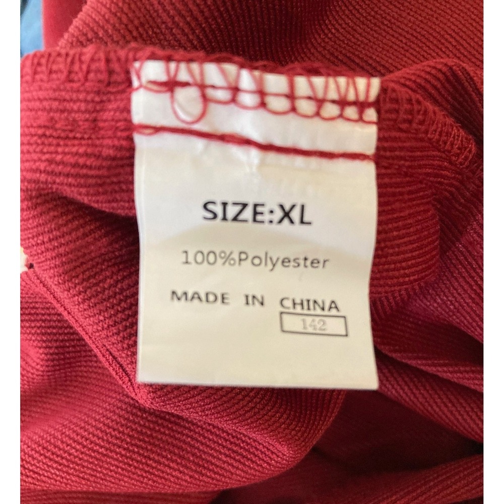 Red Corduroy Wide Leg Pants XL New Relaxed Cozy Loungewear Boho Streetwear - Picture 4 of 6